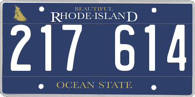 RI license plate 217614