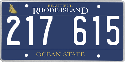 RI license plate 217615