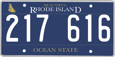 RI license plate 217616