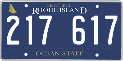 RI license plate 217617
