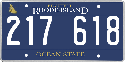 RI license plate 217618