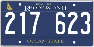 RI license plate 217623