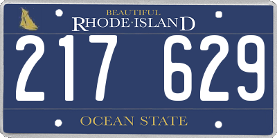 RI license plate 217629