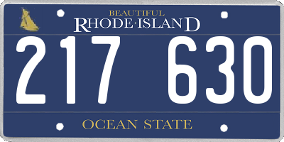 RI license plate 217630