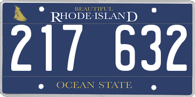 RI license plate 217632