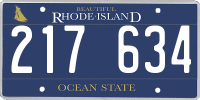 RI license plate 217634