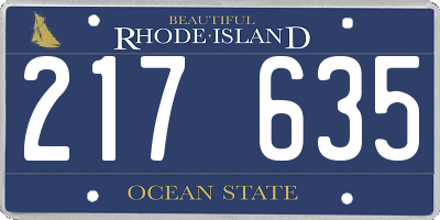 RI license plate 217635