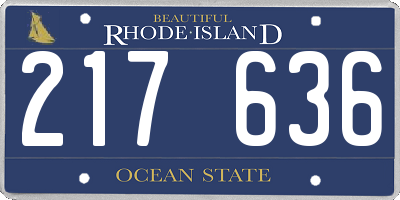RI license plate 217636