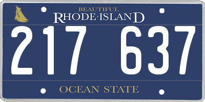 RI license plate 217637