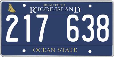 RI license plate 217638