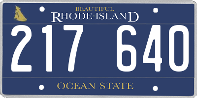 RI license plate 217640