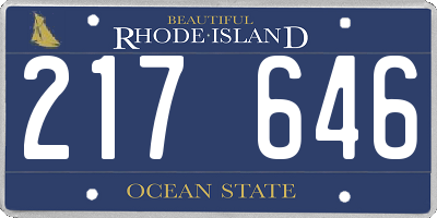 RI license plate 217646