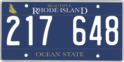 RI license plate 217648