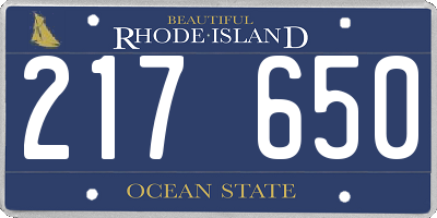 RI license plate 217650