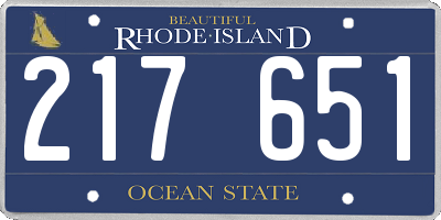 RI license plate 217651