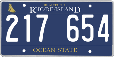 RI license plate 217654