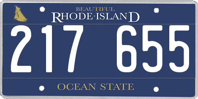 RI license plate 217655