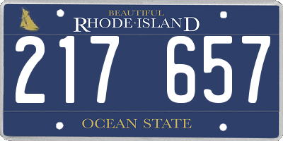RI license plate 217657