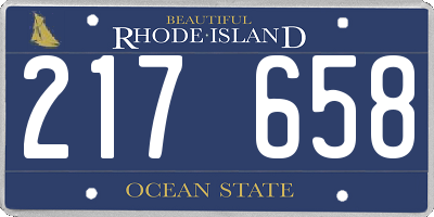 RI license plate 217658