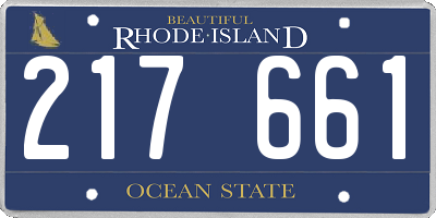 RI license plate 217661