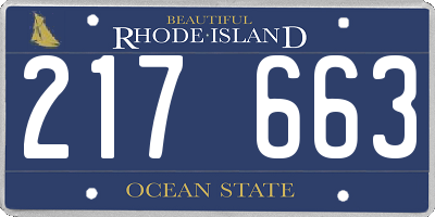 RI license plate 217663