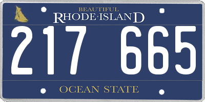 RI license plate 217665