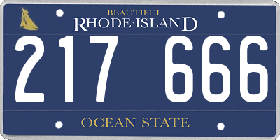 RI license plate 217666