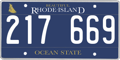 RI license plate 217669