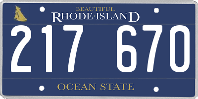 RI license plate 217670