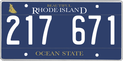 RI license plate 217671