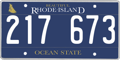 RI license plate 217673