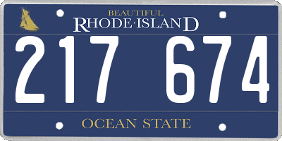 RI license plate 217674