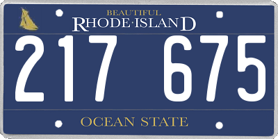 RI license plate 217675