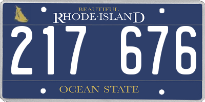 RI license plate 217676
