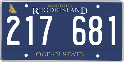 RI license plate 217681