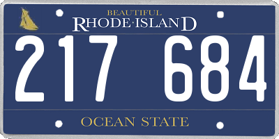 RI license plate 217684