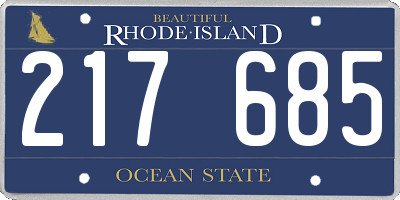 RI license plate 217685
