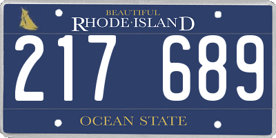RI license plate 217689