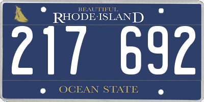 RI license plate 217692