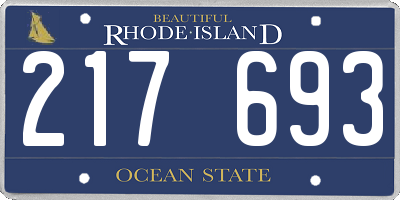 RI license plate 217693