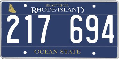 RI license plate 217694