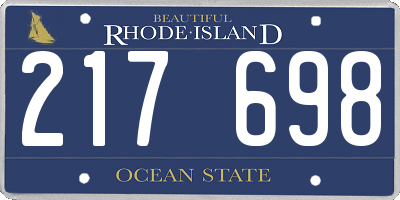 RI license plate 217698