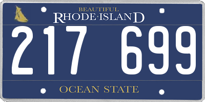 RI license plate 217699
