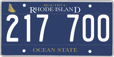 RI license plate 217700