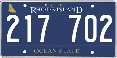 RI license plate 217702
