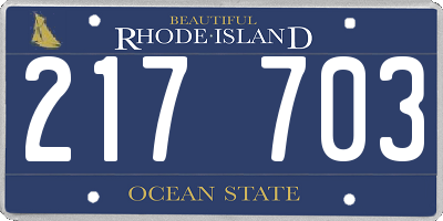RI license plate 217703
