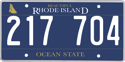 RI license plate 217704