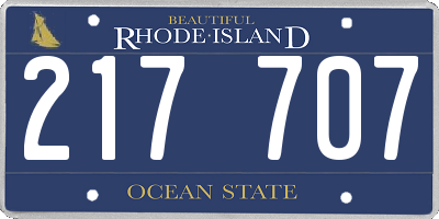 RI license plate 217707