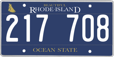 RI license plate 217708
