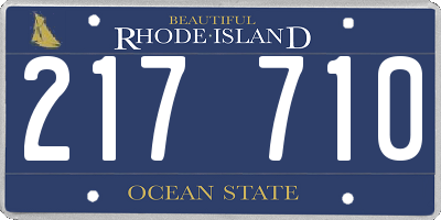 RI license plate 217710